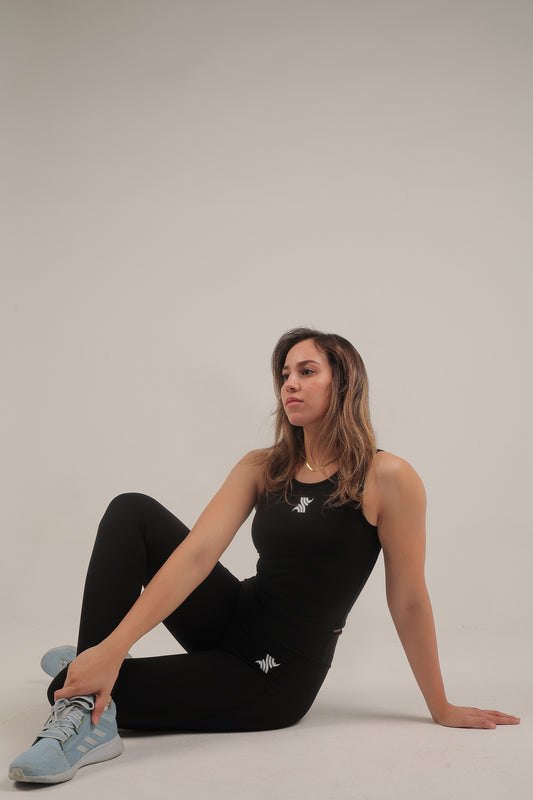 Black Cropped Tank tops
