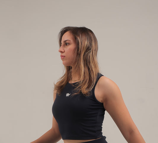 Navy Cropped Tank tops
