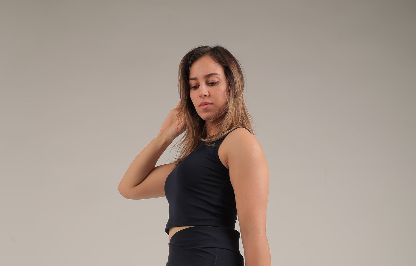 Navy Cropped Tank tops